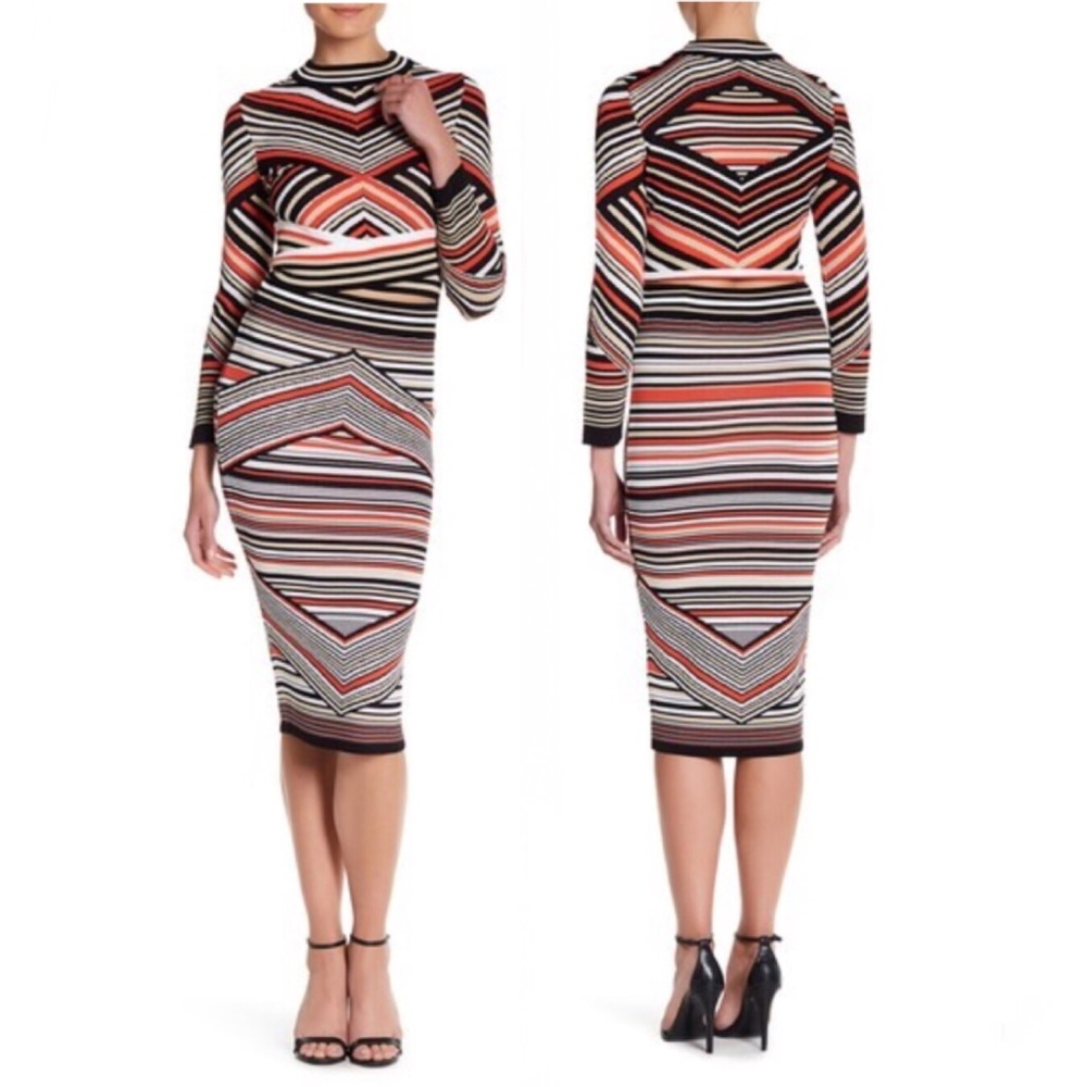 •Romeo & Juliet Couture• Knit Striped Midi Skirt